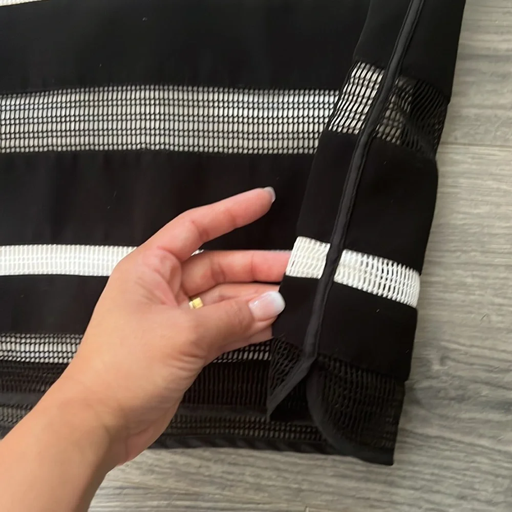 Black and white skirt Mesh Stripe Black Pencil - Picture 7 of 13